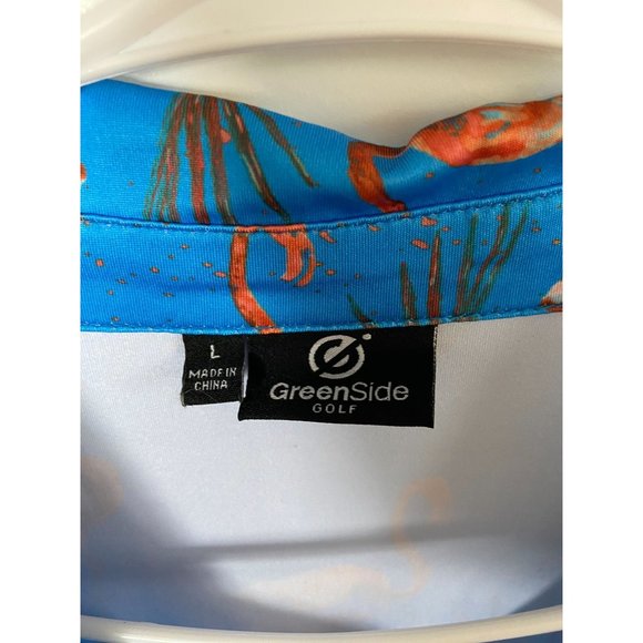 Men's Green Side Golf Polo Size Large - Picture 3 of 3